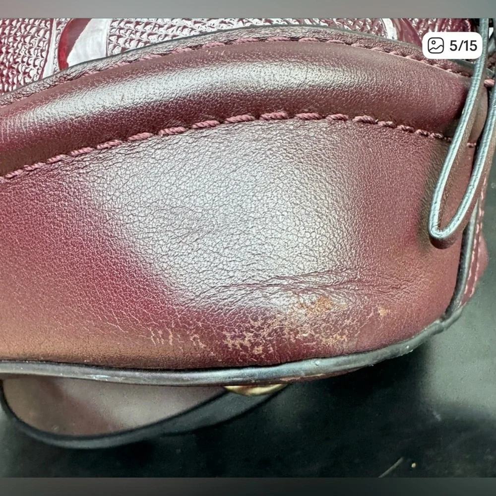 Coach Project/Rehab Maroon Embossed Satchel and Wallet Set - Picture 3 of 7